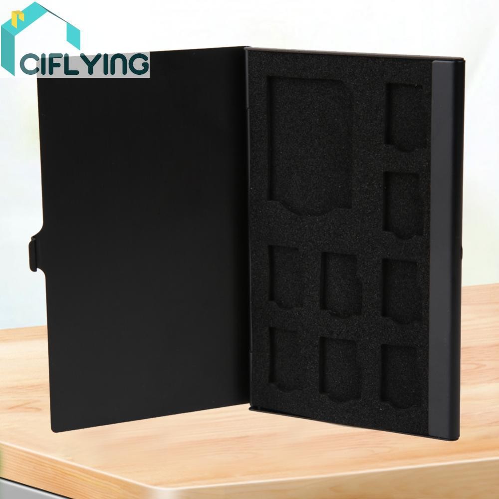 Monolayer Aluminium 1SD+ 8TF Micro SD Cards Pin StorageBox Case Holder [Ciflying.th]