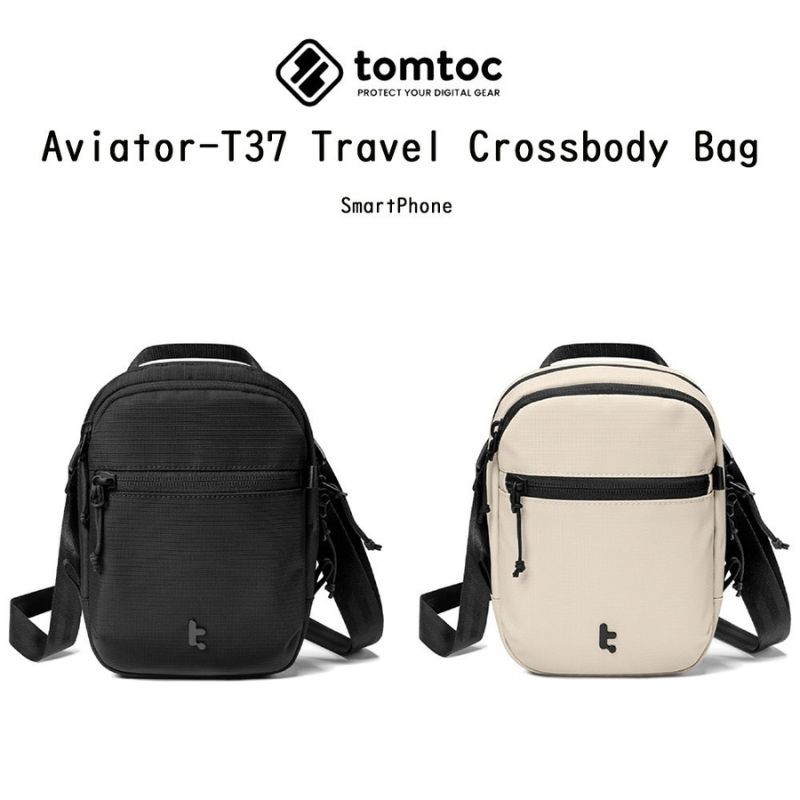 Tomtoc T37 Travel Crossbody Bag Anti-theft โทรศัพท์มือถือและหนังสือเดินทาง Casual กระเป๋าสะพายไหล่น้