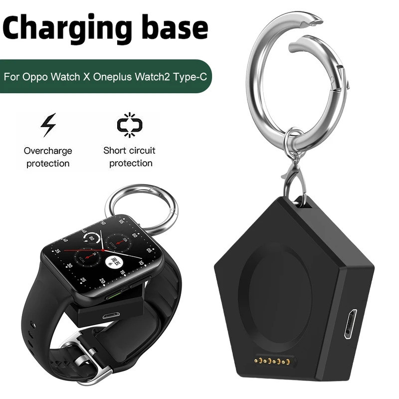 2025Magnetic Charger ฐานชาร์จไร้สายสําหรับ Oneplus Watch2 OPPO Watch 4 Pro 3 Pro 3 SE พร้อมพอร์ต Mic