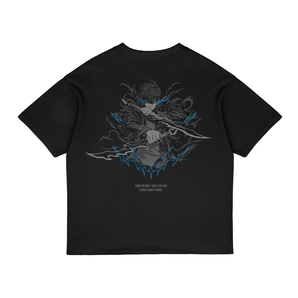 เสื้อยืดผ้าฝ้าย 100% Unisex สไตล์ STREETWEAR สำหรับทุกวันจากเรื่อง Sung Jinwo Solo Leveling