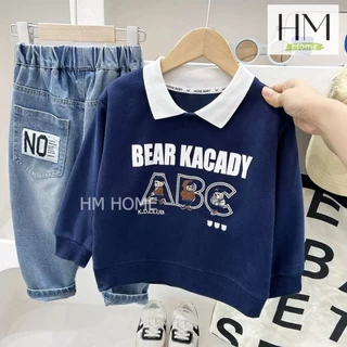 เสื้อแขนยาวเด็ก เสื้อโปโลแขนยาว สเวตเตอร์สำหรับเด็กผู้ชาย อายุ1-4ปี
