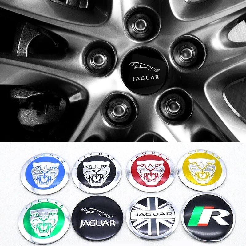 4 ชิ้น 56 มิลลิเมตรรถศูนย์ล้อสัญลักษณ์ Hub Caps สติกเกอร์สําหรับ Jaguar STYPE2000 XK8 XK XKR XFR F-T