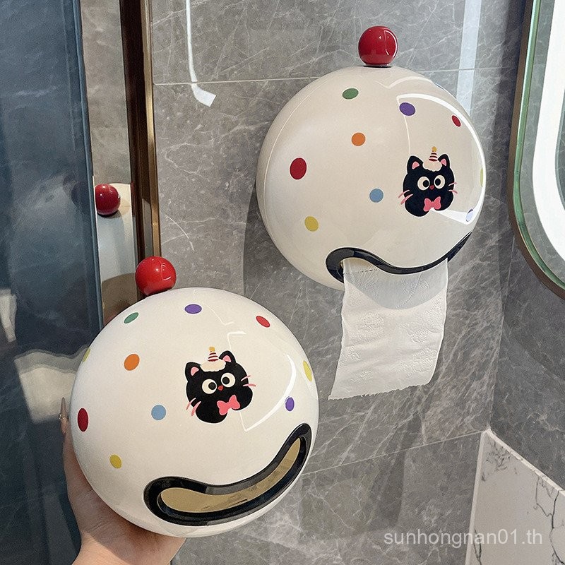 กล่องกระดาษทิชชูห้องน้ําห้องน้ําติดผนังม้วนกระดาษชั้นวางห้องน้ําเจาะฟรีกันน้ําเก็บกระดาษชําระกล่องเก