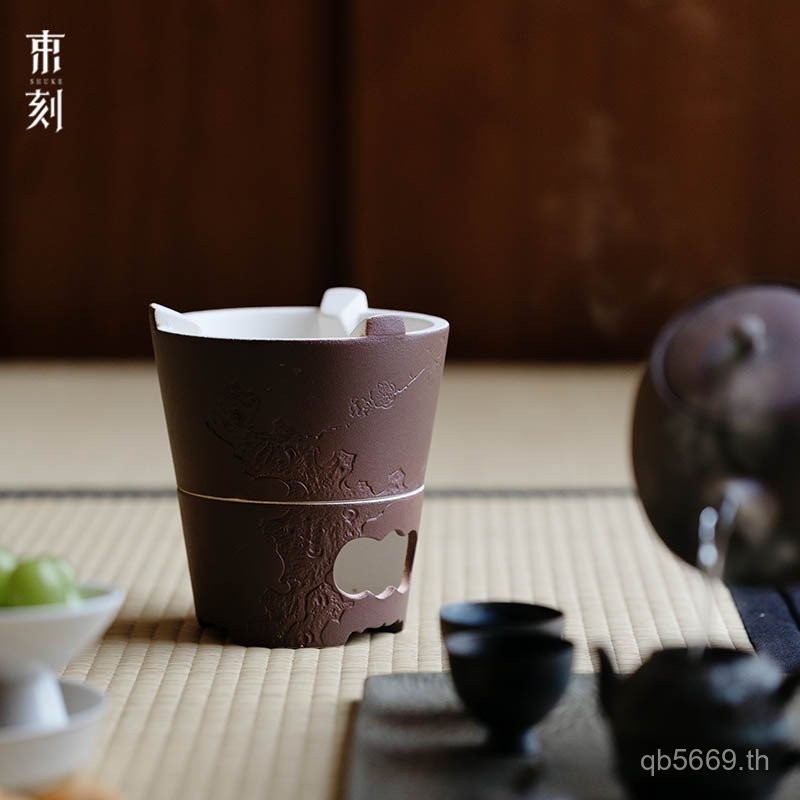 ทั้งหมดที่ทําด้วยมือเย็นพลัมคาร์บอนเตาย้อนยุคครัวเรือนไท่หูหินแกะสลักอุปกรณ์เตาเครื่องปั้นดินเผาพวงก