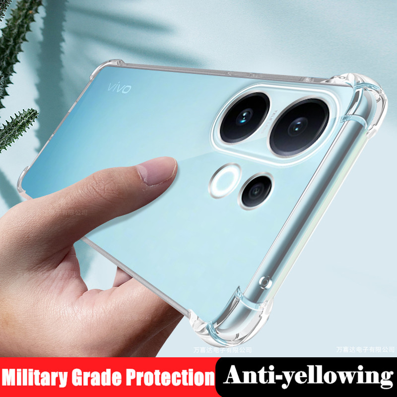 Crystal ClearFor Vivo X200 FE V2503 ยางนุ่มเจล Jelly Case โปร่งใสทหารเกรด Anti-Scratch ทนปกหลังผิว