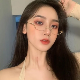 Lunar Blossom 💕💕 glasses แว่นกรอบครึ่งล่าง การตกแต่งแบบสวมบทบาท ราคาที่เอื้อมถึง หวานและน่ารัก พร้อมส่งจากไทย