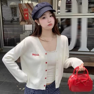 L.A Shop🌟พร้อมส่ง เสื้อคาร์ดิแกรนแขนยาว คาร์ดิแกน ผ้าไหมพรมน่ารักมากๆ สไตล์เกาหลี"Z-K117"