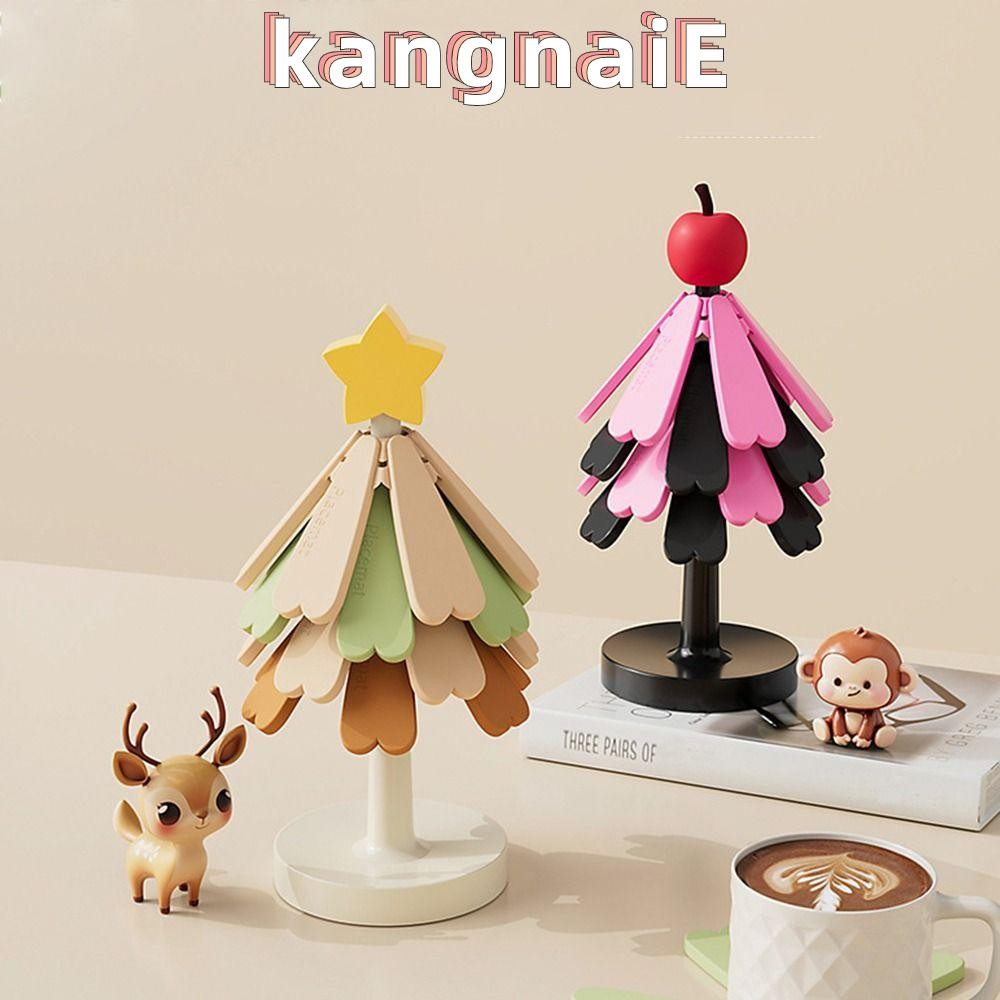 คันไก ต้นไม้ไม้ทรีเวต,พับชุด3/4ไม้ทรีฟต์สําหรับจานร้อน,ฉนวนกันความร้อนตารางตกแต่งต้นคริสต์มาสไตรเว็ตชุดพร้อมขาตั้งสําหรับตกแต่งโต๊ะ