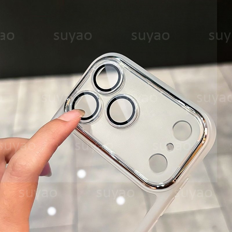 สําหรับ iPhone 17 Pro Max ProMax Air เคสโทรศัพท์สแควร์ Clear Soft ปลอก iPhone17ProMax iPhone17Pro กันกระแทก TPU ซิลิโคนชุบโปร่งใสแฟชั่นปกหลัง ราคา ถูกที่สุด ดีลบีเคเค แกลเลอรีภาพที่ 3