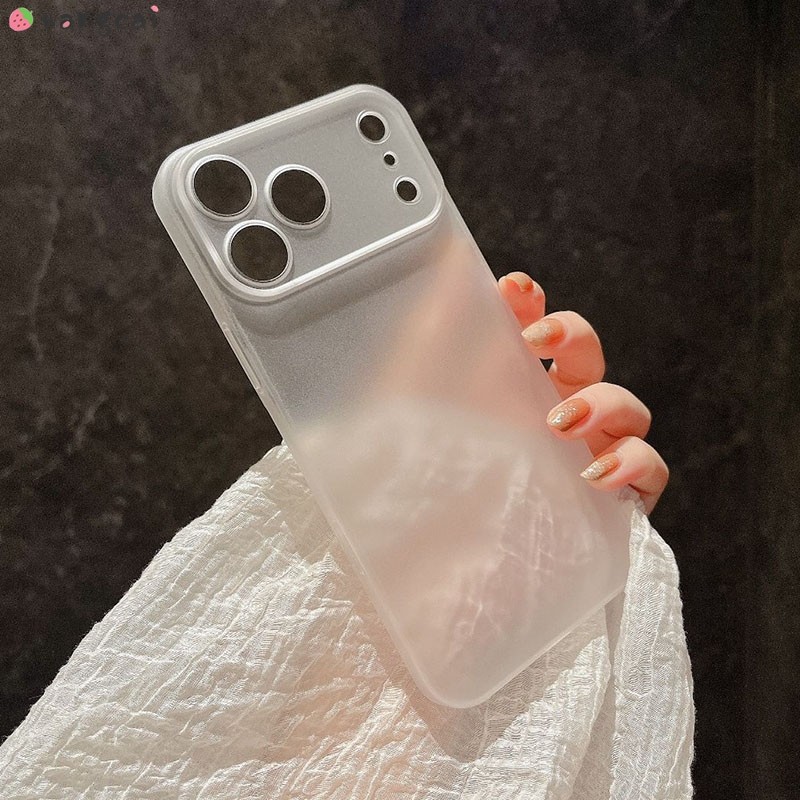 ใช้งานร่วมกับสําหรับ iPhone 17 Air 16 Pro Max Plus 16e iPhone17 iPhone17Pro iPhone17ProMax เคสโทรศัพท์สีขาวโปร่งแสง Matte Frosted ง่ายโปร่งใสปลอกอ่อนกรณีฝาหลัง