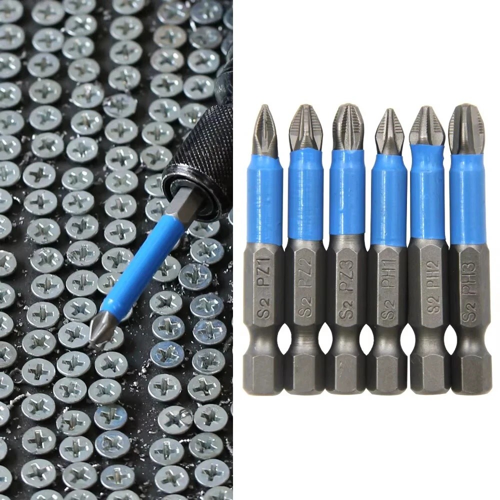 6Pcs Handle Anti Skid Electric Screwdriver Woodworking Cross Screwdriver Tool Set PH1 PH3 PZ1 PZ3 fo