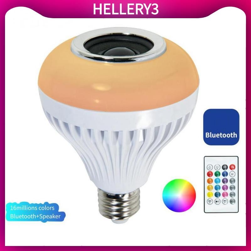 [HelleryQ] 5-7W LED RGB Speaker Bulb Light Dimmable Music Lamp Night 0V พร้อมรีโมทคอนโทรล, E27 Screw