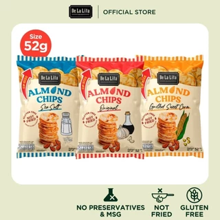 [1 ซองใหญ่] ALMOND CHIPS 52 กรัม ขนมอบกรอบอร่อย แคลต่ำ ไม่ทอด เจ วีแกน De La Lita เดอลาลิต้า อัลมอนด์ชิปส์ ขนมคลีน