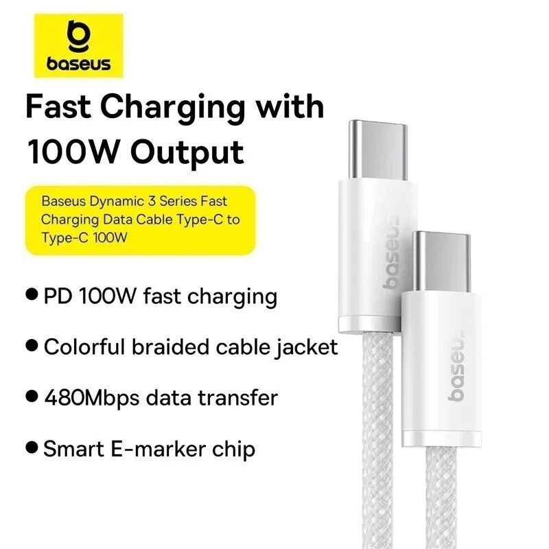 Baseus 100W Type C Data Cable Fast Charging Charger สําหรับ Android และ IOS Fast USB C WireHT99 61AK