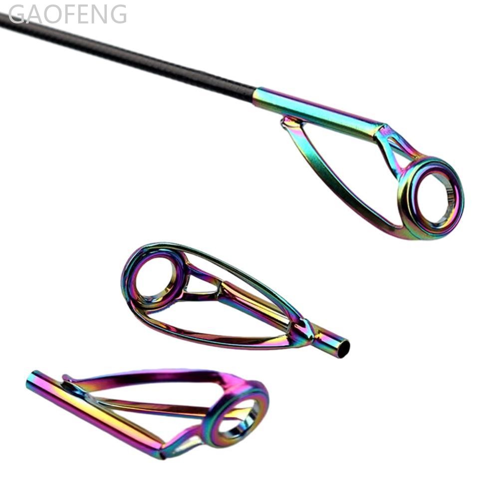 GAOFENG 1 ชิ้น สีสันสดใส เบอร์ 8 CTR Anti-Winding Top แหวนสแตนเลส DIY Lure Rod Guide แหวนยาวหล่อ Sea