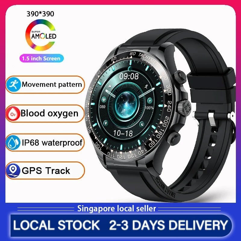 สมาร์ทวอท์ชผู้ชาย 1.55 BT Call Sport Tracker Voice Assistant Heart Rate Monitor กันน้ํา WatcheHT99 F