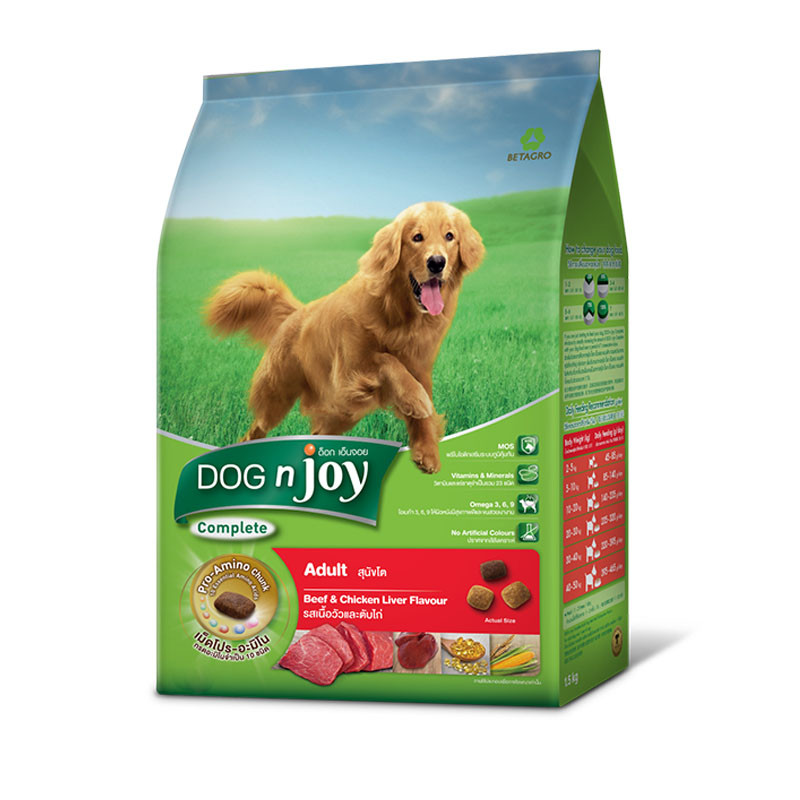 Dog n Joy คอมพลีท สุนัขโต รสเนื้อและตับไก่ 1.5 KG