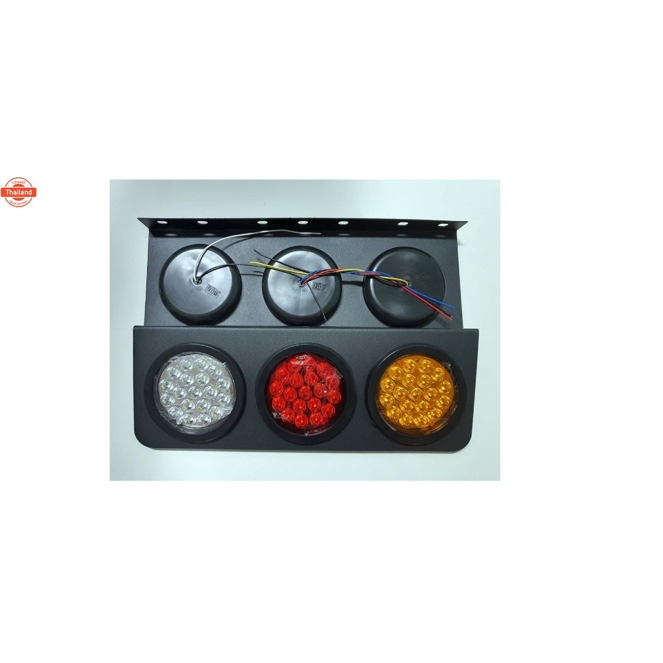 ไฟท้าย LED 3ตอน แผงเหล็ก สีดำ รถรรทุก 24V R+L  priceต่อ 1คู่ รุ่นเปลี่ยนไฟไม่ได้
