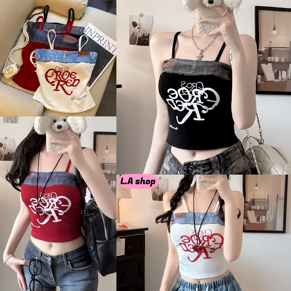 L.A Shop★เสื้อคุณภาพดี เสื้อยืดผู้หญิง มีฟองน้ำ เข้ารูป สไตล์เกาหลี หลายสี "FY6138"