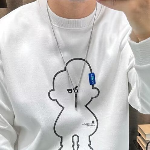 2025 NEW 2025 Fashion Men's Loose Pullover Sweatshirt 2025 Spring New Retro Classic Letter Print Cas