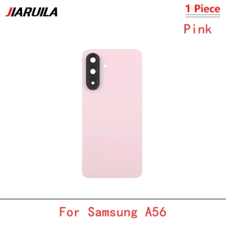 พร้อมเลนส์ + โลโก้สําหรับ Samsung A56 ฝาหลังแบตเตอรี่กระจกด้านหลังประตูกรณีเปลี่ยน