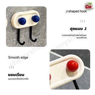 ตะขอแขวนของ ตะขอสองหัว ไม่ต้องเจาะ ทนทาน พร้อมส่ง ตะขอแขวนกันลื่น