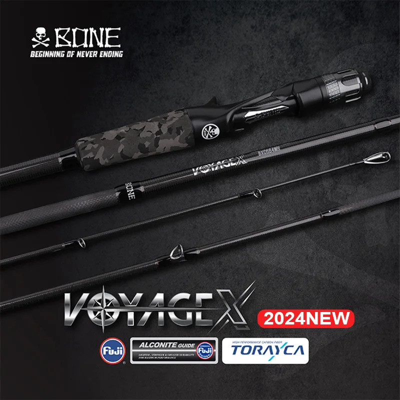 Bone 2025 ใหม่ Voyage X Series 4 ชิ้น Spinning Casting Fishing Rod Fuji Guide แบบพกพา Rod สําหรับ Tr