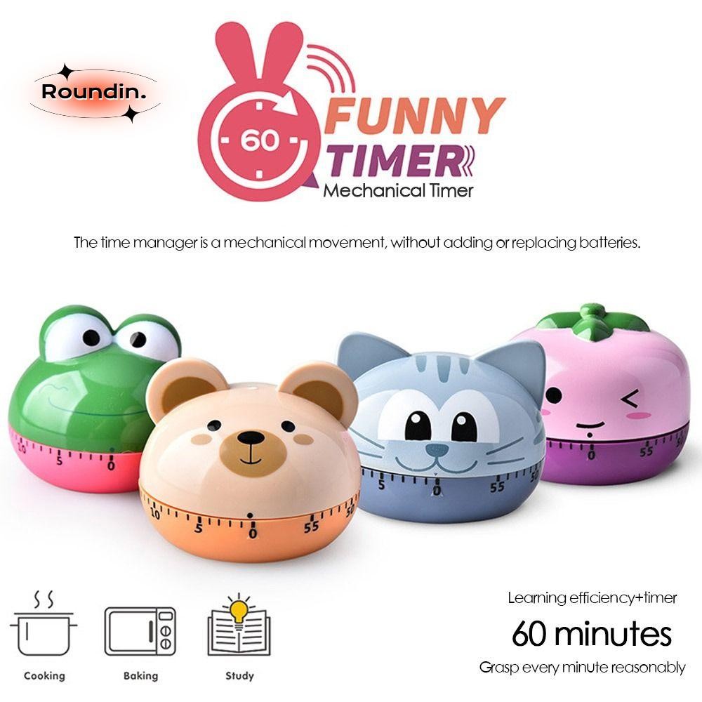 ROUNDIN Manual Timer Novelty Student Learning Time Gifts Kitchen Food Timer