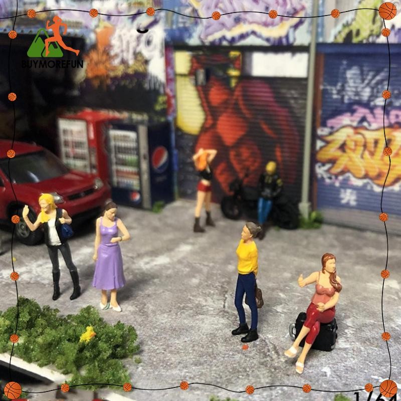 [ซื้อเพิ่มเติมสนุก] 1:64 S Scale Hand Painted Figures Figurine Dolls Building Table Black Vest