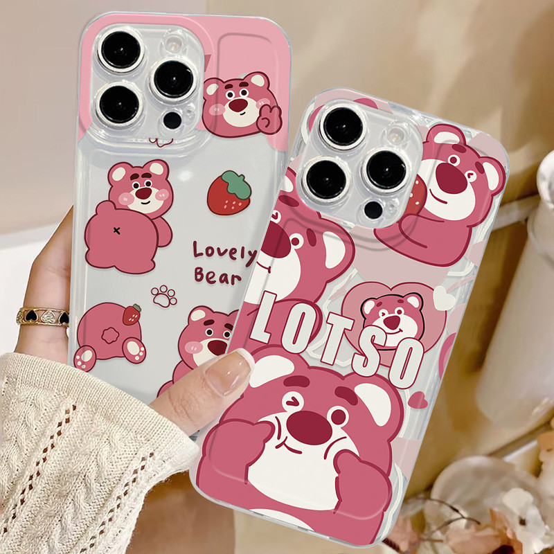 Realme C67 C75 C63 C51 C53 หมายเหตุ 50 60 C61 C65 C15 C31 C21 C33 กรณีกล่องขนมน่ารักLotso สตรอเบอร์ร