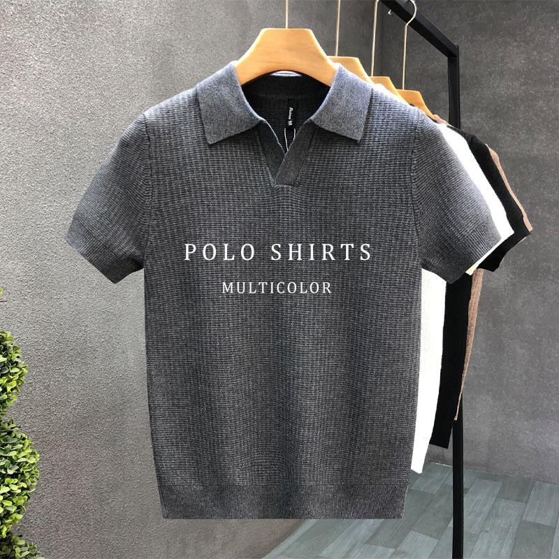 เสื้อโปโลชายสไตล์เรโทร สไตล์เกาหลี ทันสมัย ​​เนื้อผ้าคุณภาพดี สวมใส่สบาย เสื้อผู้ชายใส่ได้หลากหลาย มีสีเทา น้ำตาล ขาว และดำ [COD]