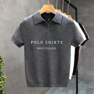 เสื้อโปโลชายสไตล์เรโทร สไตล์เกาหลี ทันสมัย ​​เนื้อผ้าคุณภาพดี สวมใส่สบาย เสื้อผู้ชายใส่ได้หลากหลาย มีสีเทา น้ำตาล ขาว และดำ [COD]
