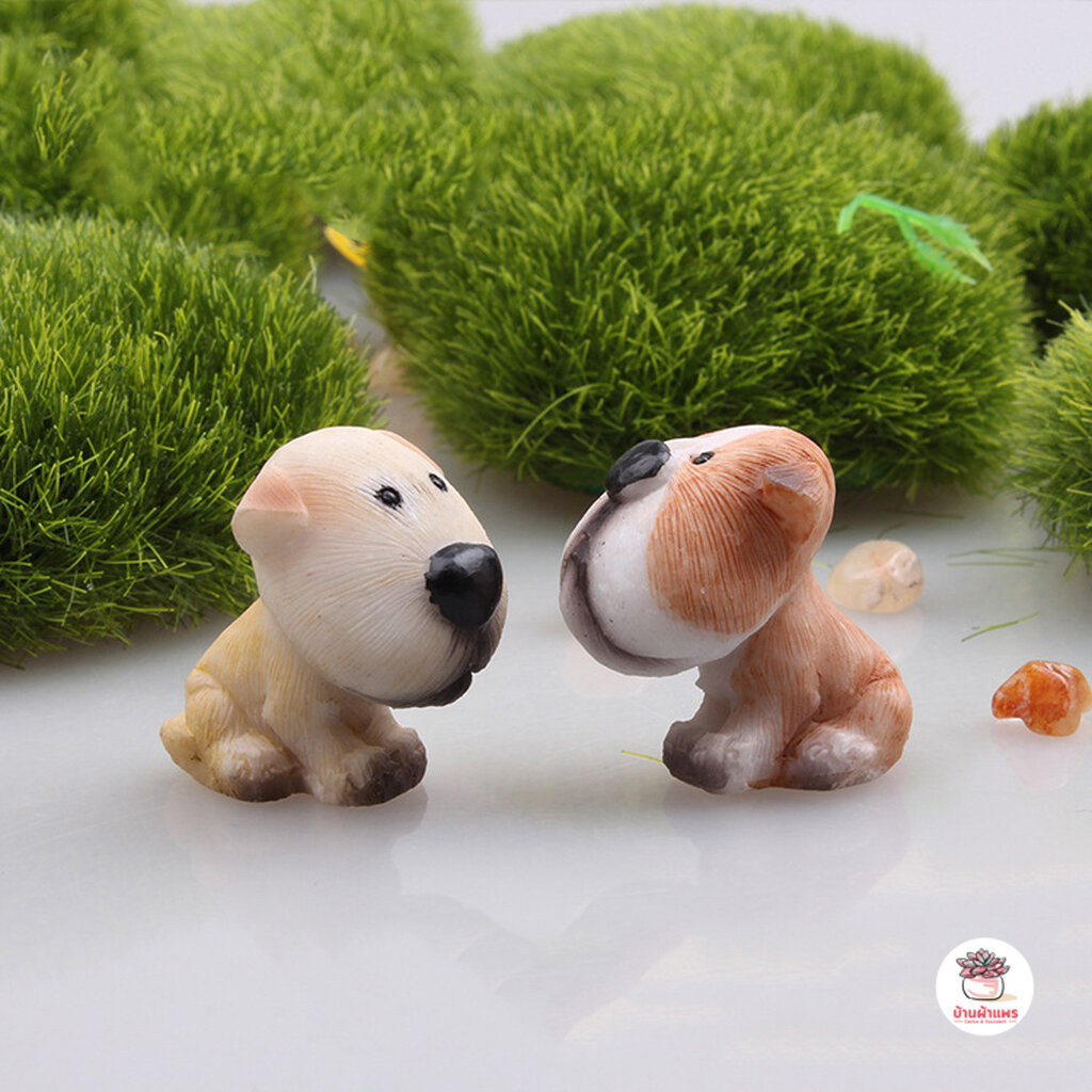 หมาจมูกโต [ เซต 4 ชิ้น ] ตุ๊กตาจิ๋ว โมเดลจิ๋ว แต่งสวน ตุ๊กตาแต่งสวนจิ๋ว ตุ๊กตาจัดสวนถาด - รูปที่ 2