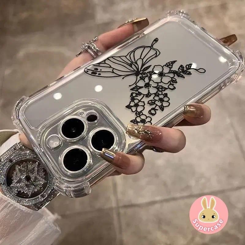 Gothic ผีเสื้อสี่มุมเคสโทรศัพท์สําหรับ OPPO A6 GT Max A5 A5X Pro A5S A5i A3 Pro A3X A3i A3S A16 A16K