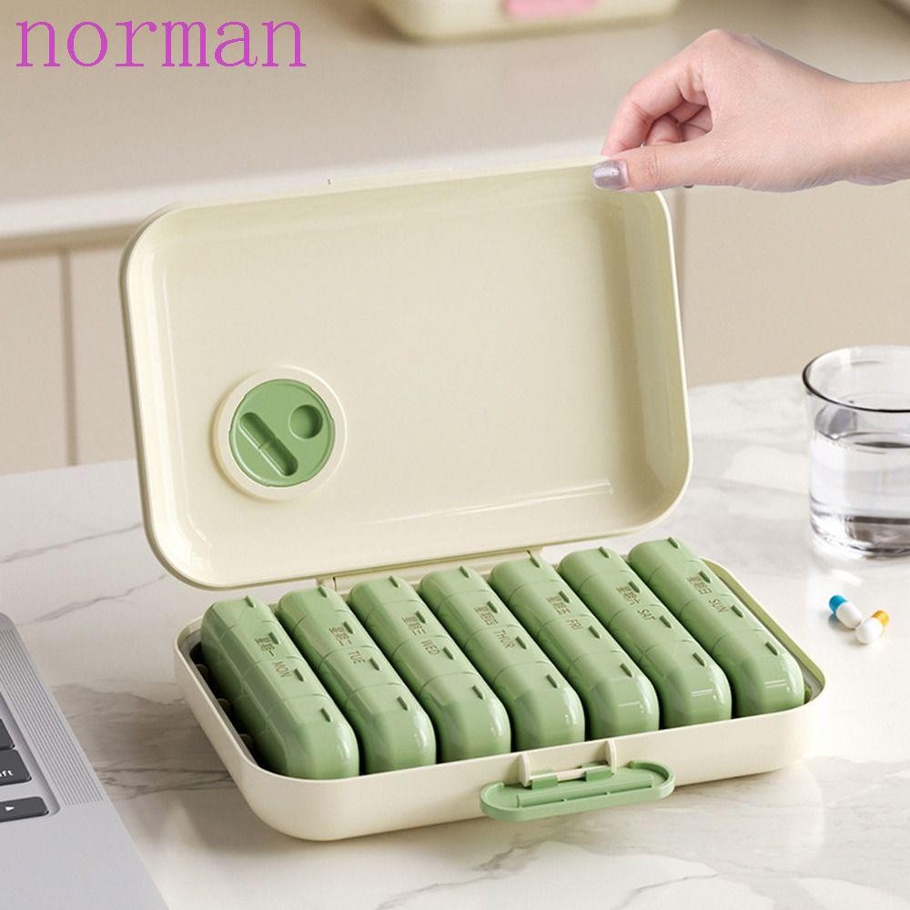 NORMAN ที่เก็บยา 7 วัน ป้องกันฝุ่น 21/28 ตารางกล่องยาทุกวัน, ที่ใส่ยา Moisture-proof Waterproof Week
