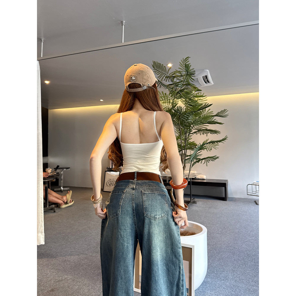 Aurora🛒พร้อมส่ง🚚 (รูปถ่ายจากงานจริง) เสื้อสายเดี่ยว เสริมฟองน้ำในตัว สีพื้น สไตล์เกาหลี ใส่สบาย - รูปที่ 5