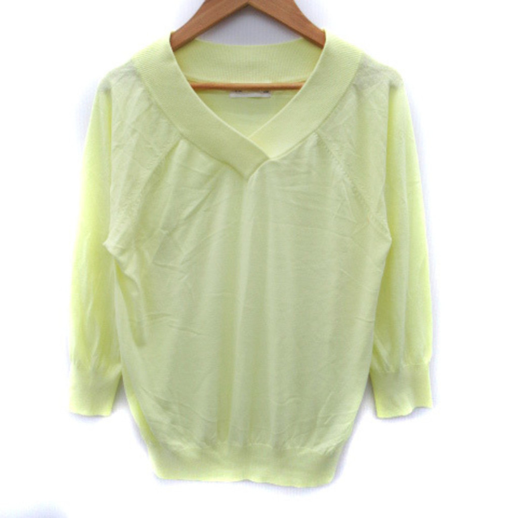 ViS Sweater v-neck yellow Long sleeves Direct from Japan Secondhand