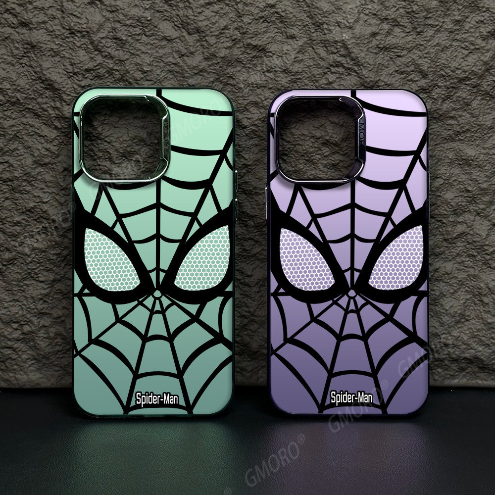 เคส iPhone 17 สุดพิเศษ อินเทรนด์ Spider-Man 16pm Silver Case 15 Pro Anime 13 Matte 14