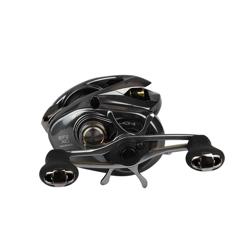 โรลเก็บสายตกปลา Shimano Curado BFS X แบบ.micro-object water drop สำหรับตกปลาน้ำจืด สีขาวและดำ