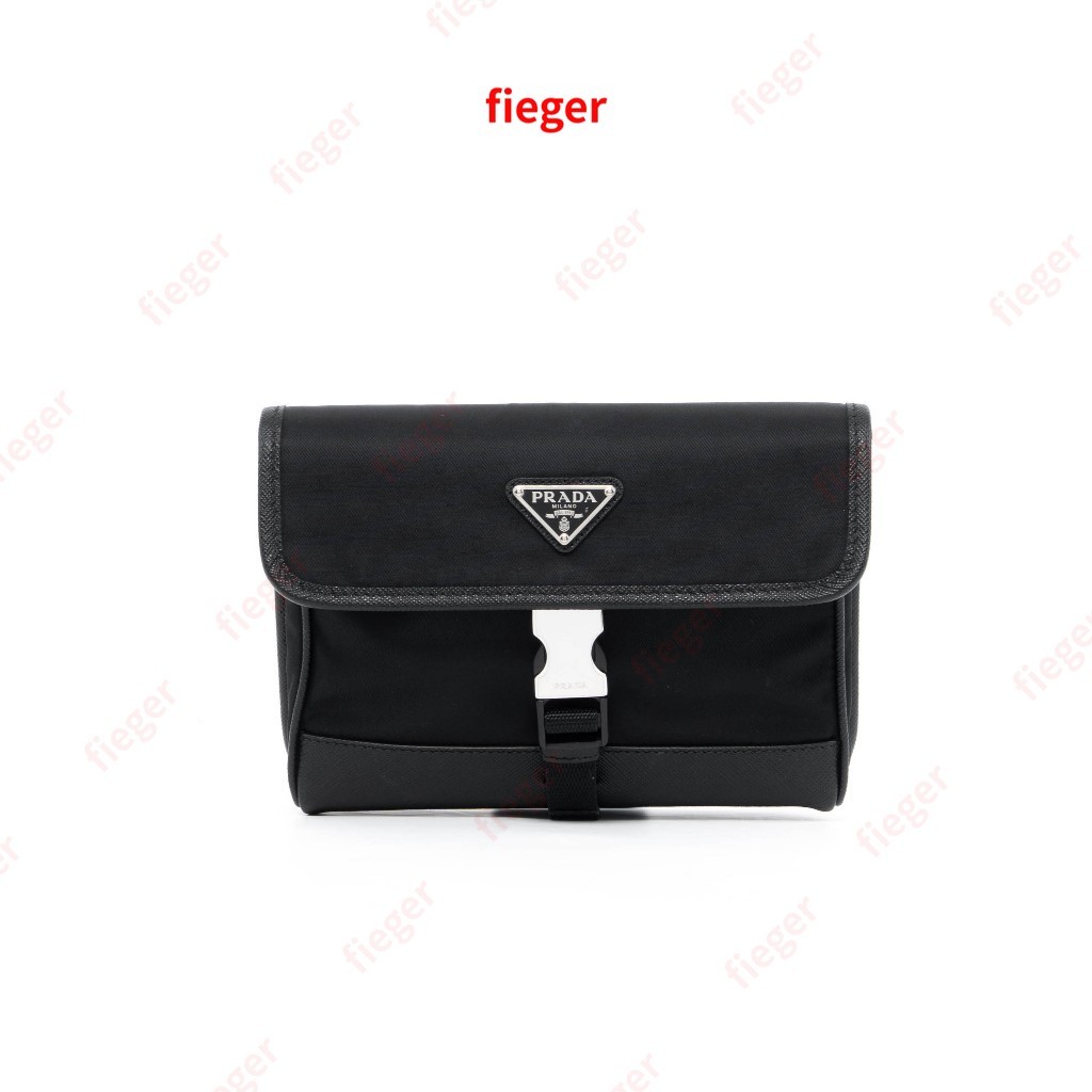 [ของแท้]  PRADA MESSENGER 2ZH108 BLACK NYLON SHW มีใบรับประกัน ตรวจสอบได้ทุกใบ