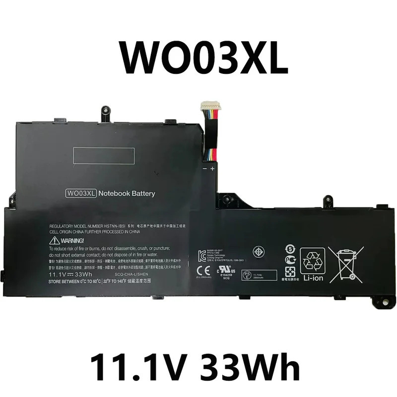 WO03XL 11.1V 33Wh แบตเตอรี่แล็ปท็อปสําหรับ HP X100E 100E x2 13-M 13-M010DX 725496-1B1 HSTNN-IB5I WO0