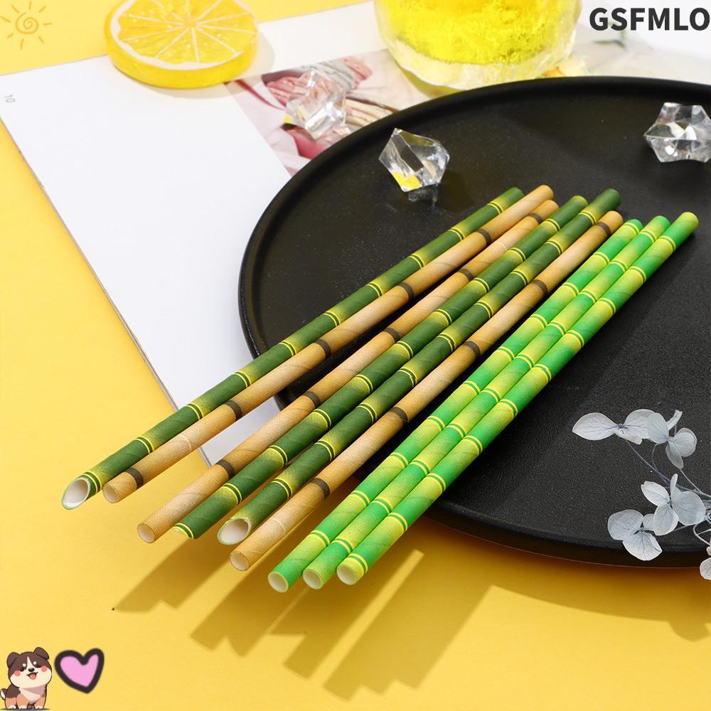 GSFMLO 25 ชิ้นหลอดไม้ไผ่เครื่องดื่ม Didi แบบใช้ซ้ําได้อุปกรณ์งานแต่งงาน