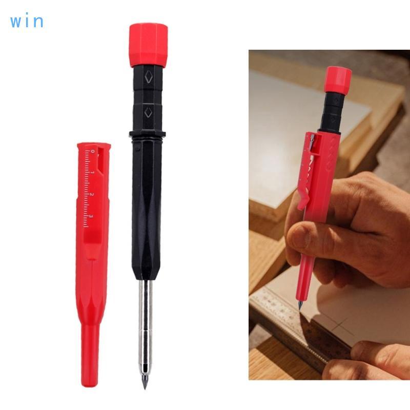 Win Professional เกรด 2 8MM Marking Pencils 3 ดินสอกด 12 เติมสําหรับงานไม้และหัตถกรรม