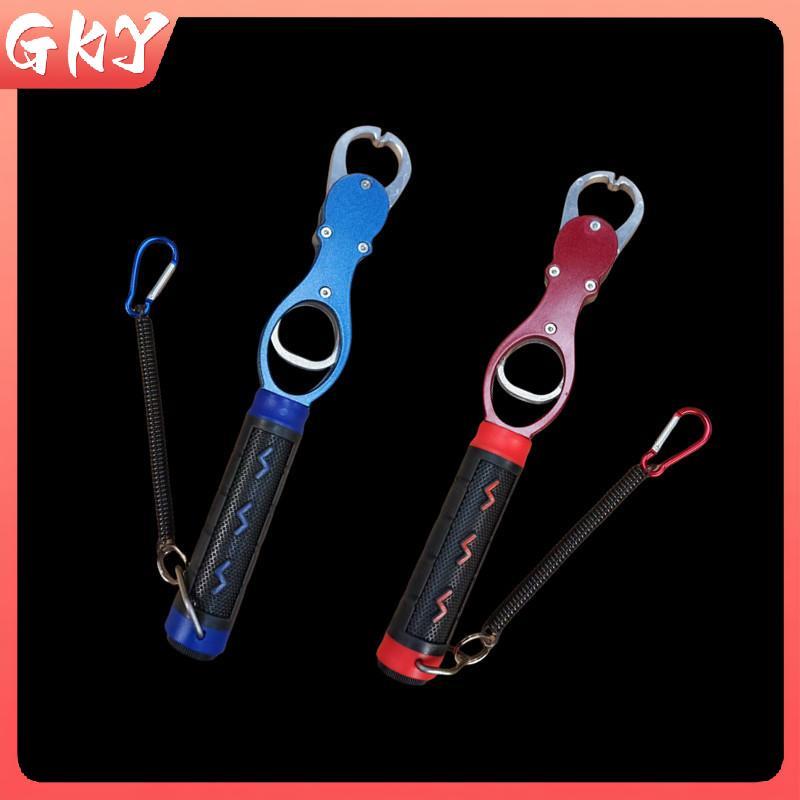 GKY ตกปลา Lip Gripper ปลา Plier Hand Grip แบบพกพาอลูมิเนียมตกปลา Hook Gripper พร้อมน้ําหนักขนาดอุปกร