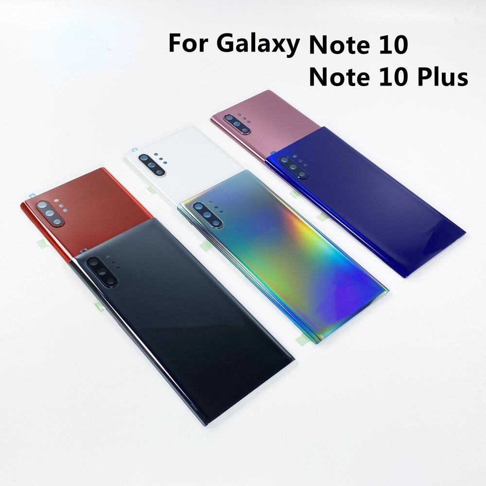 สําหรับ Samsung Galaxy หมายเหตุ 10 N970 N970F NOTE10 + Plus N9750 N975F ฝาหลังแบตเตอรี่กระจกด้านหลัง