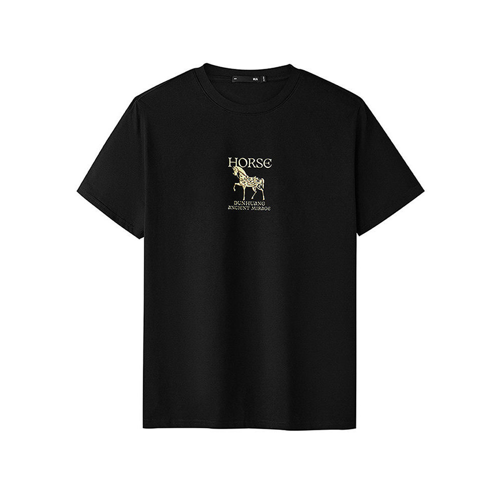 HLA/Hailan Home Horse Year Celebration Series เสื้อยืดแขนสั้นใหม่รอบคอเย็นพิมพ์เสื้อยืดสั้นสําหรับผู