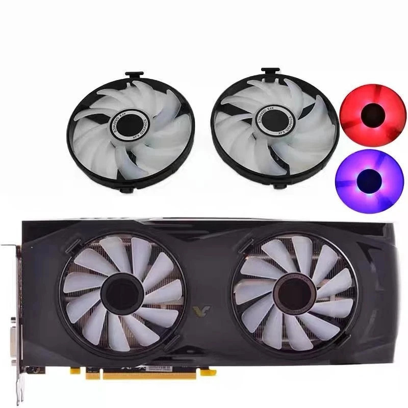 * 2 ชิ้น FDC10U12S9-C RX 470 GPU พัดลมระบายความร้อนสําหรับ XFX AMD Radeon RX 470 480 580 RX580 RX480