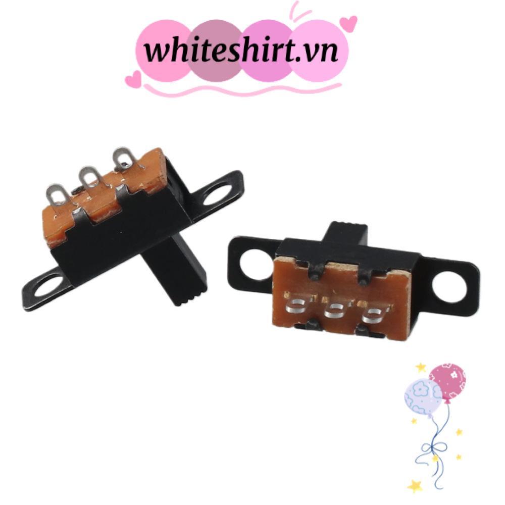 WHITESHIRT 8 ชิ้น Micro Mini Toggle Switch, 3 ขา 2 ตําแหน่งแผง Mount สวิตช์สไลด์, DC 50V 0.5A 6 มม. 