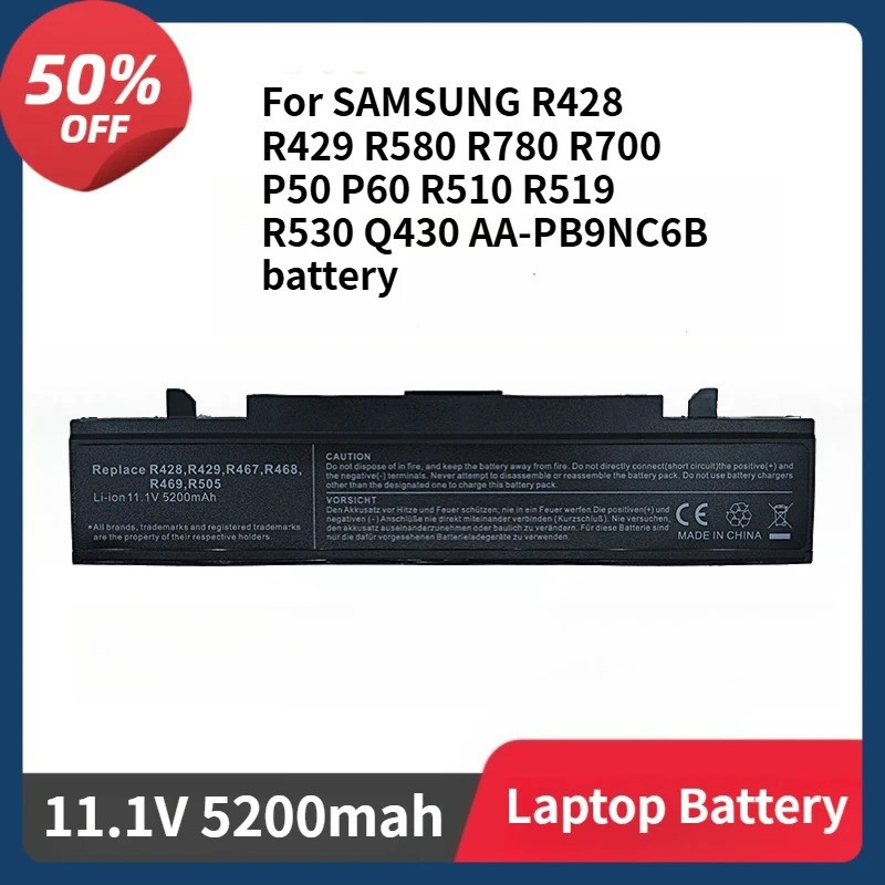 AA-PB9NC6B แบตเตอรี่แล็ปท็อปสําหรับ SAMSUNG R428 R429 R580 R780 R700 P50 P60 R510 R519 R530 Q430 AA-