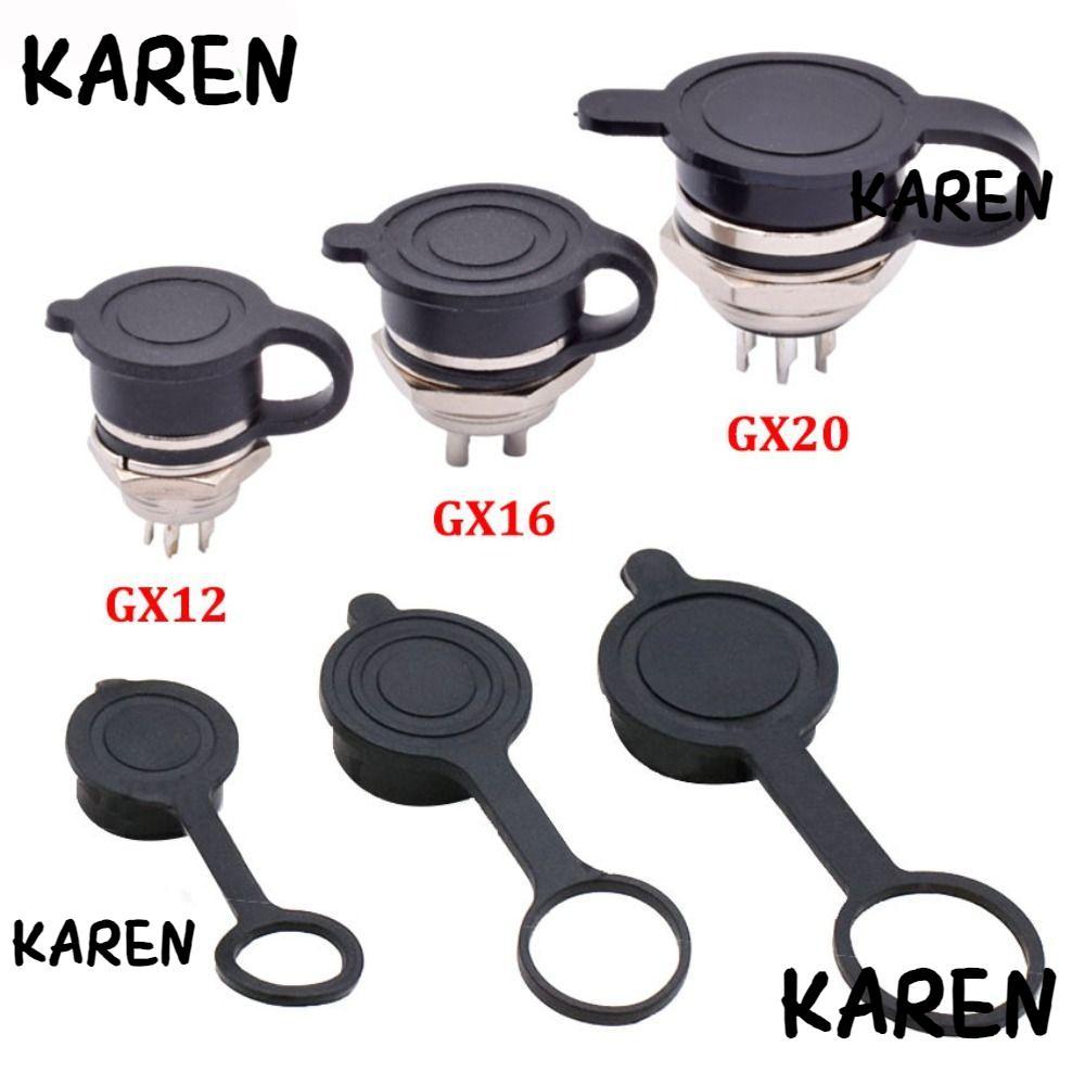 KARENGOODS GX12 GX16 GX20 หมวกกันฝุ่น,กันน้ํา GX12 GX16 GX20 Aviation Circular Plug Socket Cover,ป้องกันการรั่วซึมน้ําหนักเบายางฝาครอบป้องกันการบินวงกลมปลั๊ก